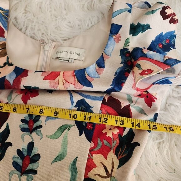 Sachin & Babi Hemuskudar Floral Tassel Short-Sleeve Cocktail Sheath Dress Size 0 - Picture 9 of 16